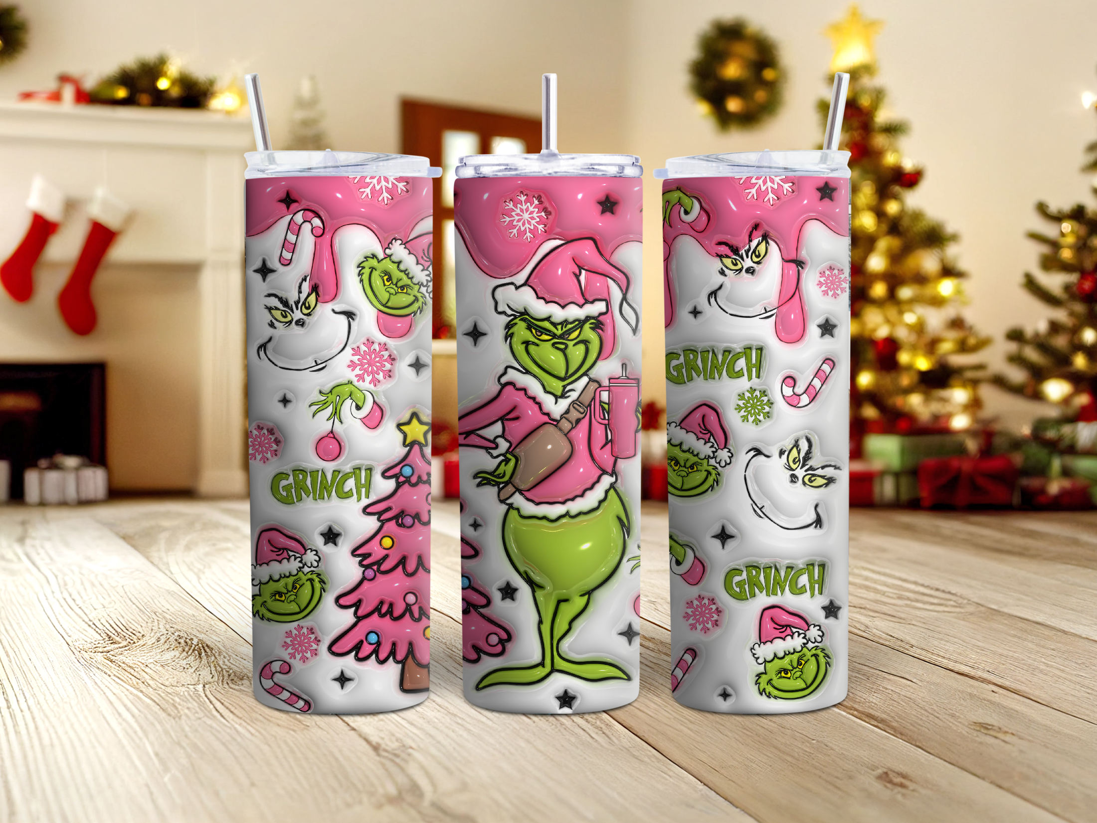 Pink Grinchy Tumbler