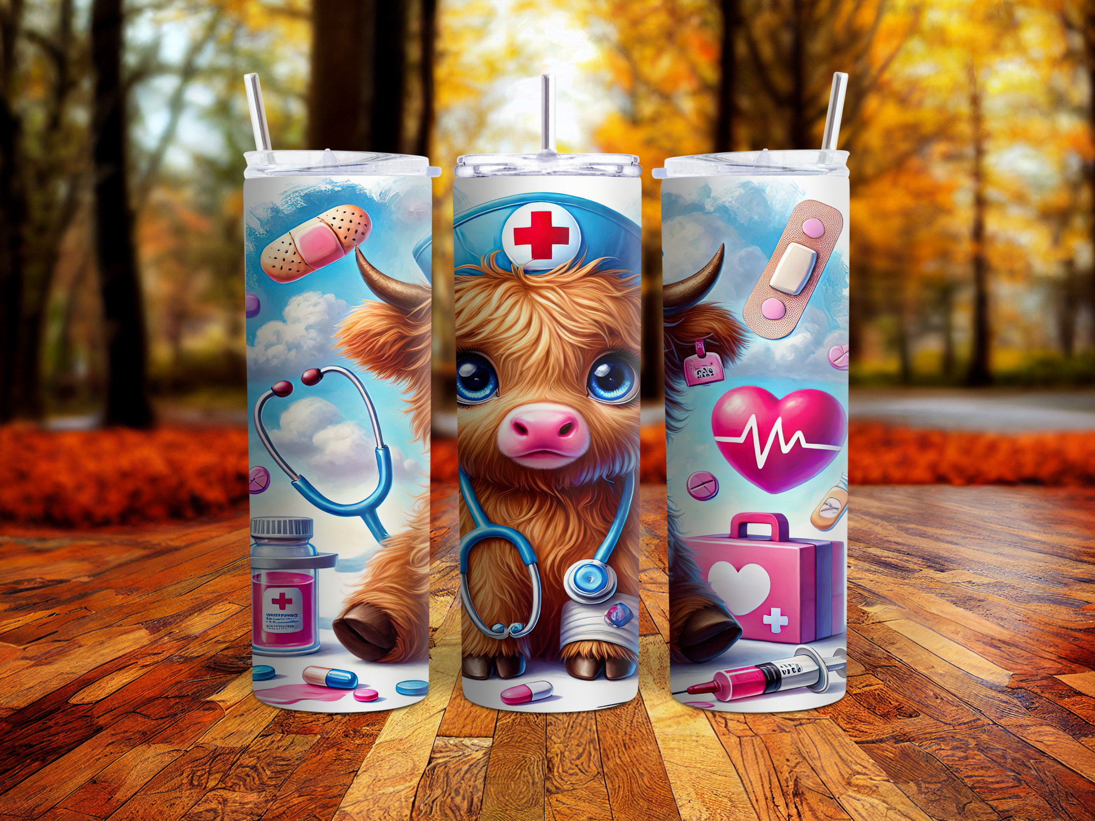 Highland Cow Nurse Tumbler
