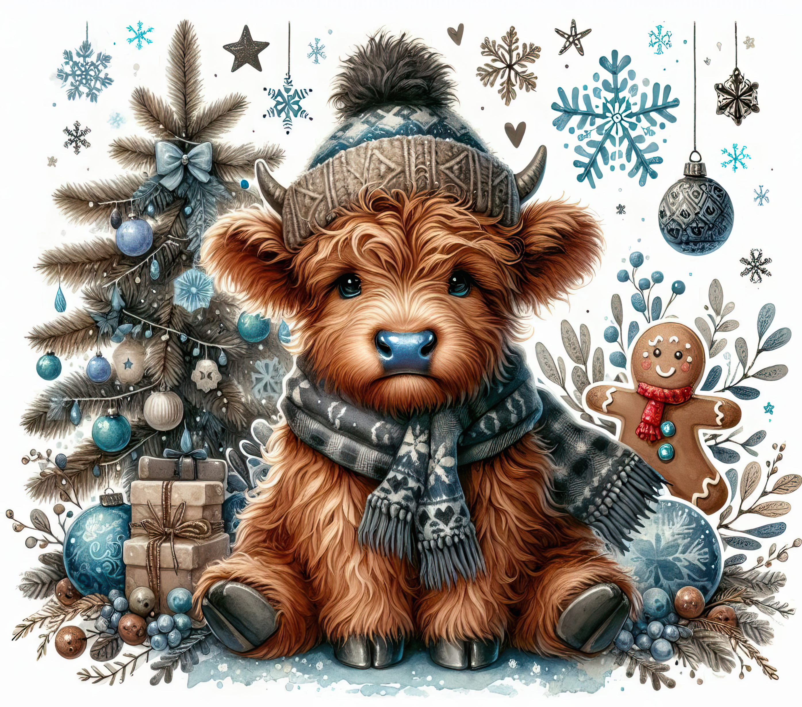 Highland Cow Winter Tumbler